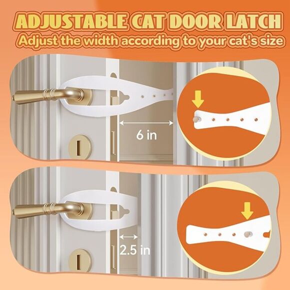 2 Pcs Cat Door Stopper Pet Door Latch to Keep Dog Out of Litter Box and Food - Picture 4 of 5